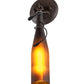 Meyda Lighting Tuscan Vineyard 5" Oil Rubbed Bronze Wall Sconce With Frosted Amber Wine Bottle Shade Glass