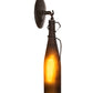 Meyda Lighting Tuscan Vineyard 5" Oil Rubbed Bronze Wall Sconce With Frosted Amber Wine Bottle Shade Glass