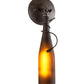 Meyda Lighting Tuscan Vineyard 5" Oil Rubbed Bronze Wall Sconce With Frosted Amber Wine Bottle Shade Glass