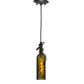 Meyda Lighting Tuscan Vineyard 5" Textured Black Lighthouse Mini Pendant Light With Green Wine Bottle Shade Glass