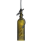 Meyda Lighting Tuscan Vineyard 5" Textured Black Lighthouse Mini Pendant Light With Green Wine Bottle Shade Glass