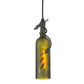 Meyda Lighting Tuscan Vineyard 5" Textured Black Lighthouse Mini Pendant Light With Green Wine Bottle Shade Glass