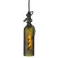 Meyda Lighting Tuscan Vineyard 5" Textured Black Lighthouse Mini Pendant Light With Green Wine Bottle Shade Glass