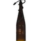 Meyda Lighting Tuscan Vineyard 5" Textured Black Mini Pendant Light With Amber Sandblasted Bottle Shade Glass
