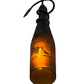 Meyda Lighting Tuscan Vineyard 5" Textured Black Mini Pendant Light With Amber Sandblasted Bottle Shade Glass