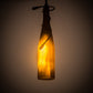 Meyda Lighting Tuscan Vineyard 5" Textured Black Mini Pendant Light With Frosted Amber Wine Bottle Shade Glass