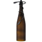Meyda Lighting Tuscan Vineyard 5" Textured Black Mini Pendant Light With Frosted Amber Wine Bottle Shade Glass