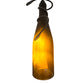 Meyda Lighting Tuscan Vineyard 5" Textured Black Mini Pendant Light With Frosted Amber Wine Bottle Shade Glass