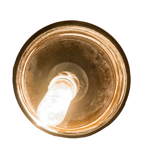 Meyda Lighting Tuscan Vineyard 5" Textured Black Mini Pendant Light With Frosted Amber Wine Bottle Shade Glass