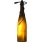 Meyda Lighting Tuscan Vineyard 5" Textured Black Mini Pendant Light With Frosted Amber Wine Bottle Shade Glass