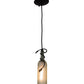 Meyda Lighting Tuscan Vineyard 5" Textured Black Mini Pendant Light With Frosted White Wine Bottle Shade Glass