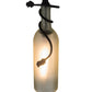 Meyda Lighting Tuscan Vineyard 5" Textured Black Mini Pendant Light With Frosted White Wine Bottle Shade Glass