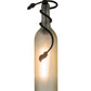 Meyda Lighting Tuscan Vineyard 5" Textured Black Mini Pendant Light With Frosted White Wine Bottle Shade Glass
