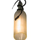 Meyda Lighting Tuscan Vineyard 5" Textured Black Mini Pendant Light With Frosted White Wine Bottle Shade Glass