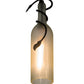 Meyda Lighting Tuscan Vineyard 5" Textured Black Mini Pendant Light With Frosted White Wine Bottle Shade Glass