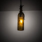 Meyda Lighting Tuscan Vineyard 5" Textured Black Mini Pendant Light With Green Wine Bottle Shade Glass