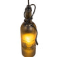Meyda Lighting Tuscan Vineyard 5" Textured Black Mini Pendant Light With Green Wine Bottle Shade Glass