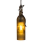 Meyda Lighting Tuscan Vineyard 5" Textured Black Mini Pendant Light With Green Wine Bottle Shade Glass