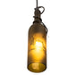 Meyda Lighting Tuscan Vineyard 5" Textured Black Mini Pendant Light With Green Wine Bottle Shade Glass