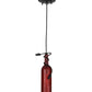 Meyda Lighting Tuscan Vineyard 5" Textured Black Mini Pendant Light With Red Wine Bottle Shade Glass