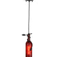 Meyda Lighting Tuscan Vineyard 5" Textured Black Mini Pendant Light With Red Wine Bottle Shade Glass