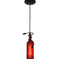 Meyda Lighting Tuscan Vineyard 5" Textured Black Mini Pendant Light With Red Wine Bottle Shade Glass