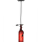 Meyda Lighting Tuscan Vineyard 5" Textured Black Mini Pendant Light With Red Wine Bottle Shade Glass