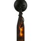 Meyda Lighting Tuscan Vineyard 5" Textured Black Wall Sconce With Amber Wine Bottle Shade Glass