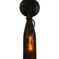 Meyda Lighting Tuscan Vineyard 5" Textured Black Wall Sconce With Amber Wine Bottle Shade Glass