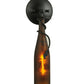 Meyda Lighting Tuscan Vineyard 5" Textured Black Wall Sconce With Amber Wine Bottle Shade Glass