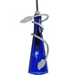 Meyda Lighting Tuscan Vineyard 5" Wrought Iron Nickel Mini Pendant Light With Blue Wine Bottle Shade Glass