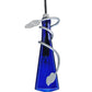 Meyda Lighting Tuscan Vineyard 5" Wrought Iron Nickel Mini Pendant Light With Blue Wine Bottle Shade Glass
