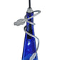Meyda Lighting Tuscan Vineyard 5" Wrought Iron Nickel Mini Pendant Light With Blue Wine Bottle Shade Glass