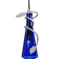 Meyda Lighting Tuscan Vineyard 5" Wrought Iron Nickel Mini Pendant Light With Blue Wine Bottle Shade Glass