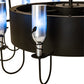 Meyda Lighting Tuscan Vineyard 50" 12-Light Textured Black Chandelier With Chrome Wine Bottle Shade and Fan
