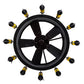 Meyda Lighting Tuscan Vineyard 50" 12-Light Textured Black Etched Grapes Chandelier With Grapes Shade Glass and Black Fan