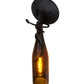 Meyda Lighting Tuscan Vineyard 6" Black Wall Sconce With Amber Wine Bottle Shade Glass