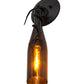 Meyda Lighting Tuscan Vineyard 6" Black Wall Sconce With Amber Wine Bottle Shade Glass