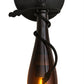 Meyda Lighting Tuscan Vineyard 6" Black Wall Sconce With Amber Wine Bottle Shade Glass
