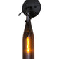 Meyda Lighting Tuscan Vineyard 6" Black Wall Sconce With Amber Wine Bottle Shade Glass