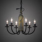Meyda Lighting Tuscan Vineyard 65616 18" 6-Light Textured Black Chandelier