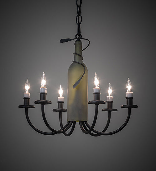 Meyda Lighting Tuscan Vineyard 65616 18" 6-Light Textured Black Chandelier