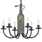 Meyda Lighting Tuscan Vineyard 65616 18" 6-Light Textured Black Chandelier