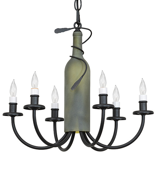 Meyda Lighting Tuscan Vineyard 65616 18" 6-Light Textured Black Chandelier