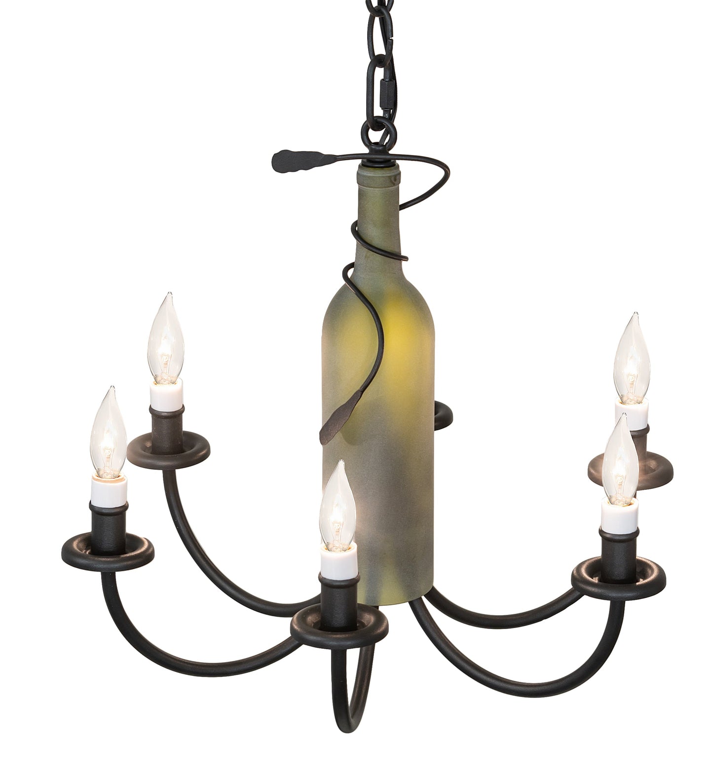 Meyda Lighting Tuscan Vineyard 65616 18" 6-Light Textured Black Chandelier