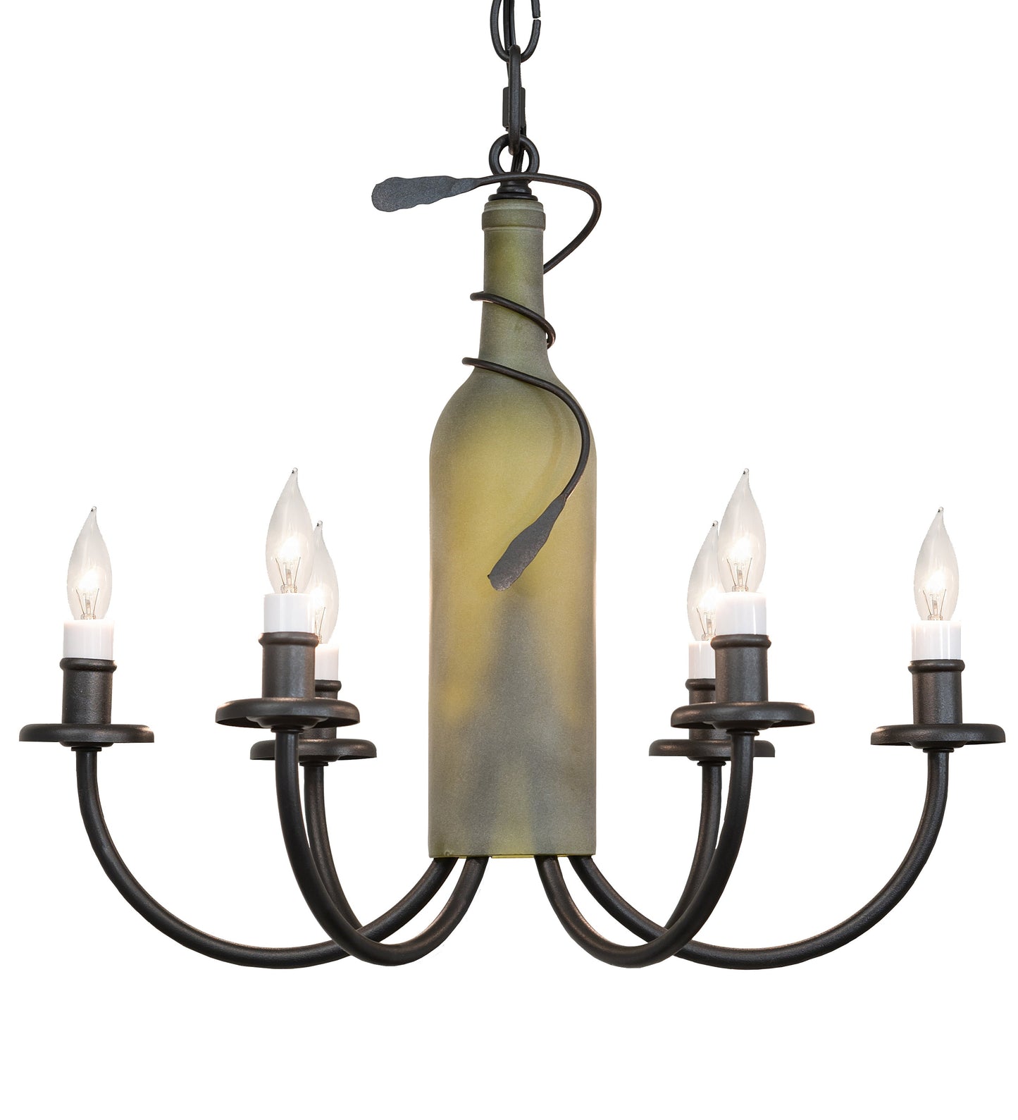 Meyda Lighting Tuscan Vineyard 65616 18" 6-Light Textured Black Chandelier