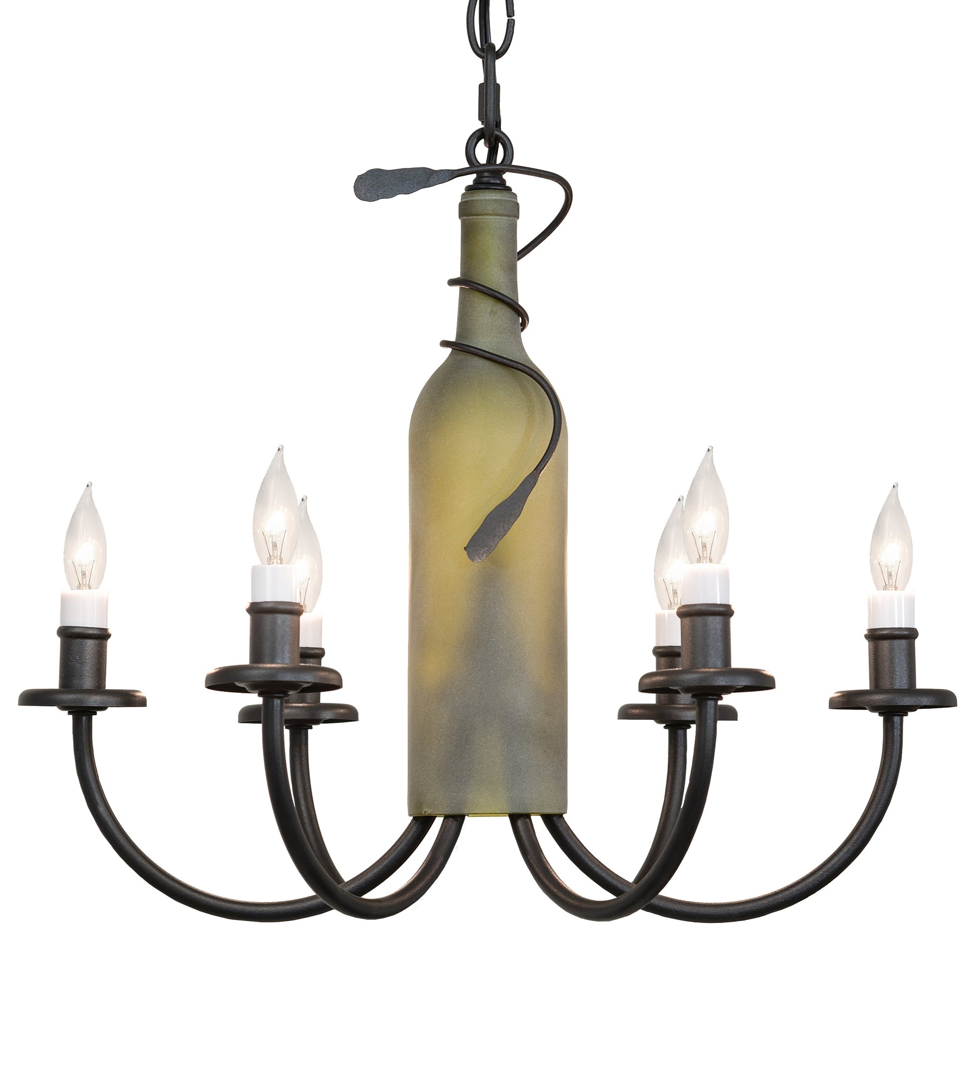 Meyda Lighting Tuscan Vineyard 65616 18" 6-Light Textured Black Chandelier