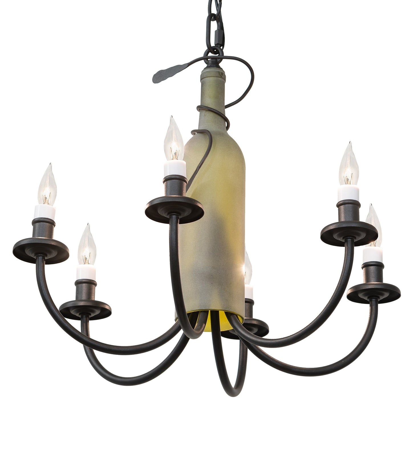 Meyda Lighting Tuscan Vineyard 65616 18" 6-Light Textured Black Chandelier