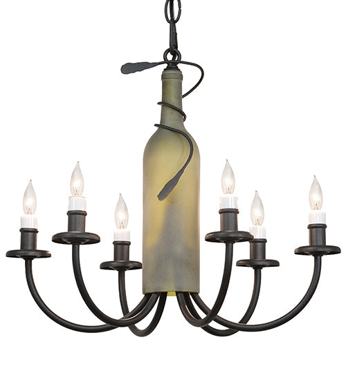 Meyda Lighting Tuscan Vineyard 65616 18" 6-Light Textured Black Chandelier