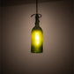 Meyda Lighting Tuscan Vineyard 69253 4" Textured Black Mini Pendant Light With Frosted Green Wine Bottle Shade Glass